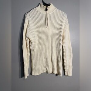Item 118 Covington Cream Ribbed Half-Zip Sweater